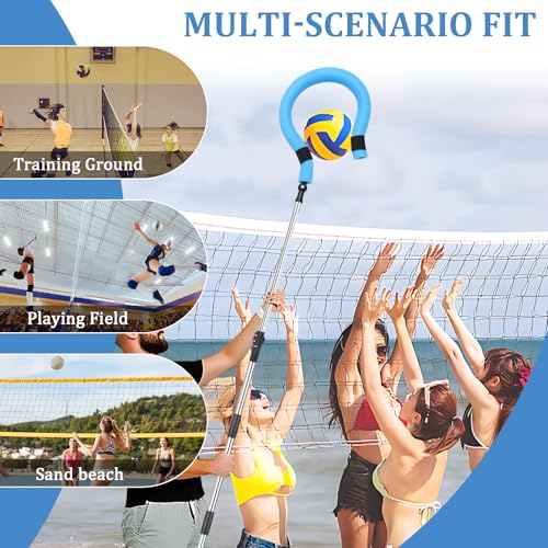 Volleyball Spike Trainer - Adjustable Height 63"-77" with Question Mark Hook, Durable Lightweight for Serving, Spiking & J...