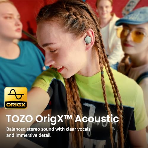 TOZO A1 Wireless Earbuds Bluetooth 5.3 Light Weight in Ear IPX5 Waterproof Headphones 2 Mic for AI Calls, Immersive Premiu...