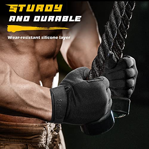 FREETOO Full-Finger Workout Gloves for Men, Padded Gym Gloves with Excellent Grip and Palm Protection