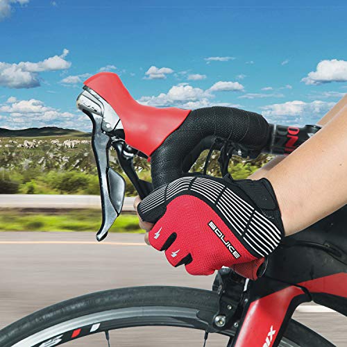 Souke Sports Cycling Bike Gloves - Padded Half Finger Bicycle Gloves with Shock-Absorbing, Anti-Slip, Breathable MTB & Roa...