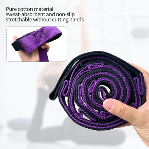 Stretching Strap Yoga Strap – Durable Non-Elastic Design with 10 Loops,Yoga Stretch Straps Ideal for Flexibility Improveme...
