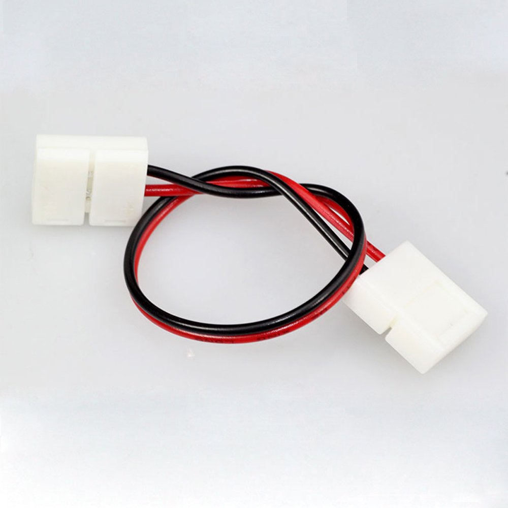 Evz 10Pcs Led 5050 Single Colour Strip Light Connector 2 Pin Conductor 10 Mm Wide Strip Jumper