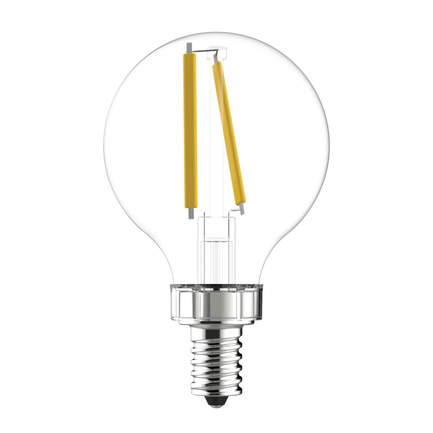 GE Lighting Dimmable LED Light Bulb, 40W Replacement, 350 Lumen, Clear Finish, G16.5 Globe, 2 Count, Model 24535