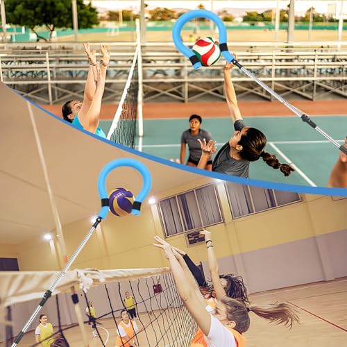 Volleyball Spike Trainer - Adjustable Height 63"-77" with Question Mark Hook, Durable Lightweight for Serving, Spiking & J...