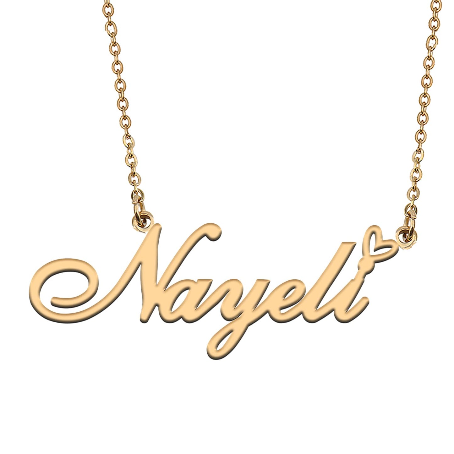 HUAN XUN Nayeli Name Necklaces for Women Stainless Steel Custom Name Necklaces Pendant Jewelry Gift for Christmas