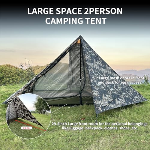 TENPLAY Backpacking Tent,Lightweight Camping Tent 2 Person,Ultralight Hiking Tent,Nylon,Waterproof,Windproof,Easy Setup,4 ...
