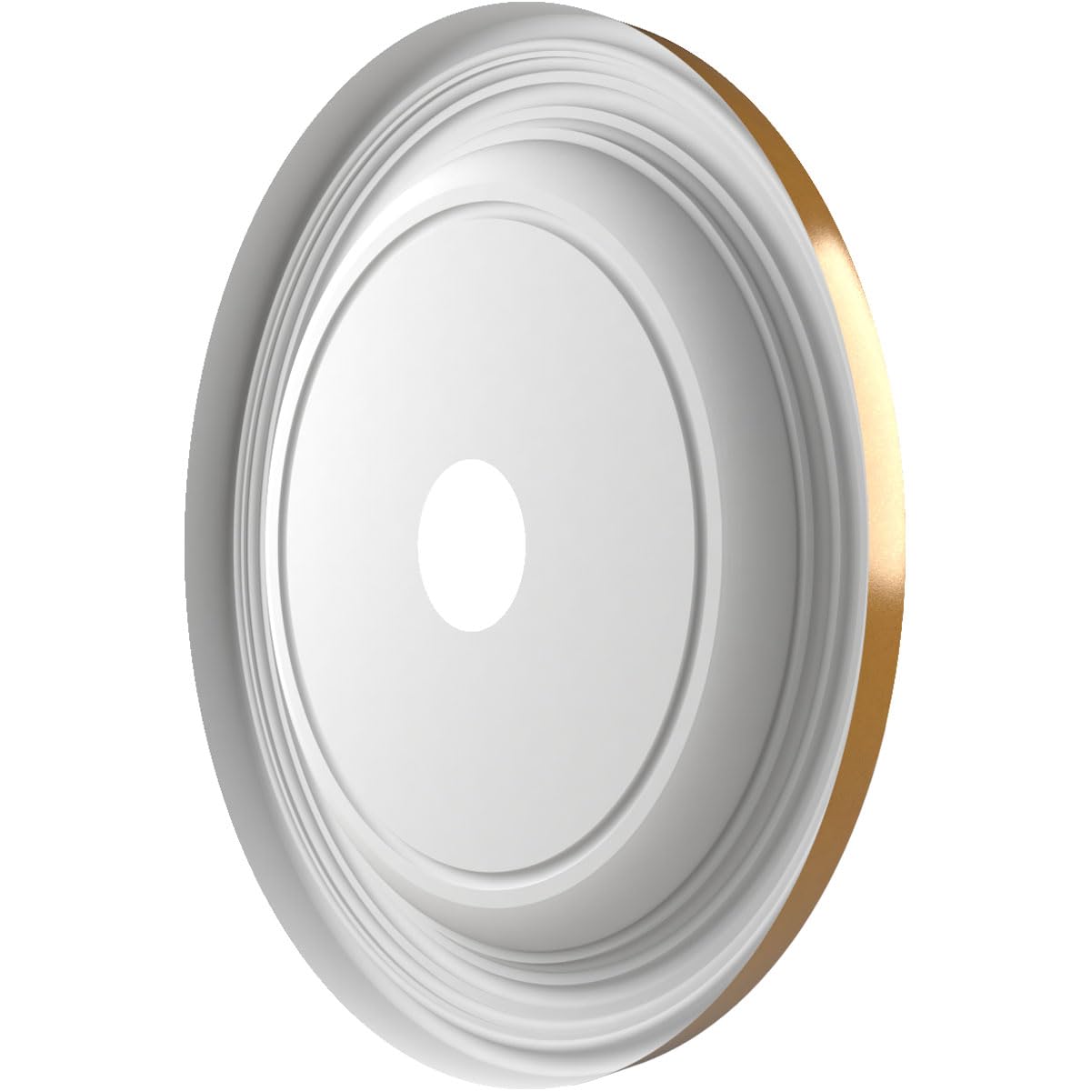 22Od X 3 1/2Id X 1 1/2P Traditional Thermoformed Pvc Ceiling Medallion (Fits Canopies Up To 13 1/2), Universal Aged Metallic Vin