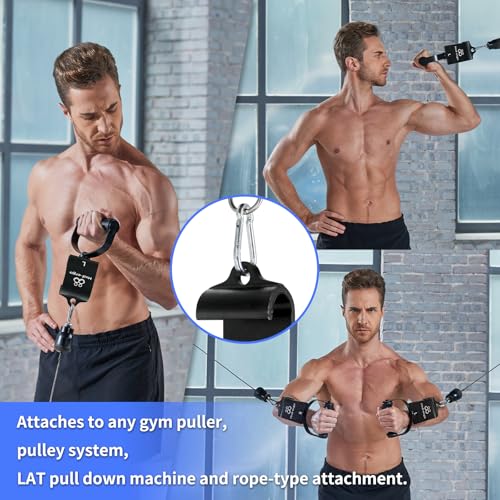 Rotating Pull-Up Handles-Ergonomic Exercise Handle for LAT Pulldown Attachments/Seated Rows/Barbell Handles -Quick Attachm...
