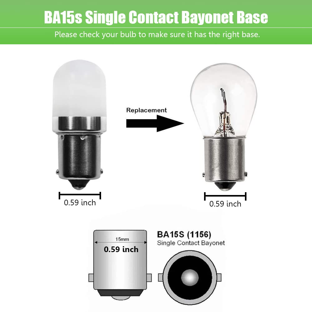 Makergroup 1141 Ba15S Bayonet Led Bulbs 12V  Weatherproof 1156 S8 Landscape Light Bulb  1W Cool White Color 6000K For Rv And Outdoor Lighting Path Deck Lights Pack Of 6