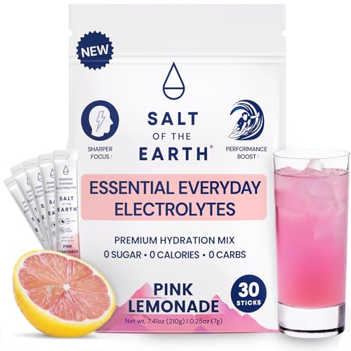 Salt of the Earth Premium Zero-Sugar Electrolyte - Made with Pink Himalayan Salt - Hydration Powder Packets | Premium Ingr...