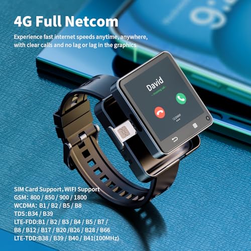LOKMAT 4G Smart Watch Phone Call, 4GB+64GB Android 11 CPU MTK6761 Smartwatch, 2.64" Large Screen Gaming Watch 1200mAh Typ...