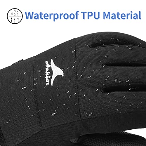 Achiou Kids Ski Gloves, Waterproof Winter Snow Snowboard Gloves Warm Touchscreen for Kids Boys Girls Children Skiing Cycling