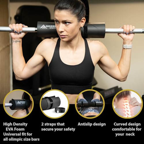 Premium Barbell Pad Set for Hip Thrusts - Squat Pad for Barbell Lunges, Bench Press, with 2 Gym Ankle Straps, Hip Resistan...