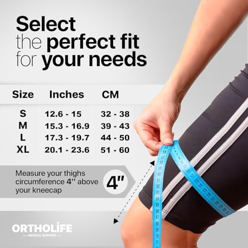 ORTHOLIFE Knee Brace for Women and Men – Knee Compression Sleeve for Meniscus Tear, ACL, Arthritis Pain Relief, Patella Pa...