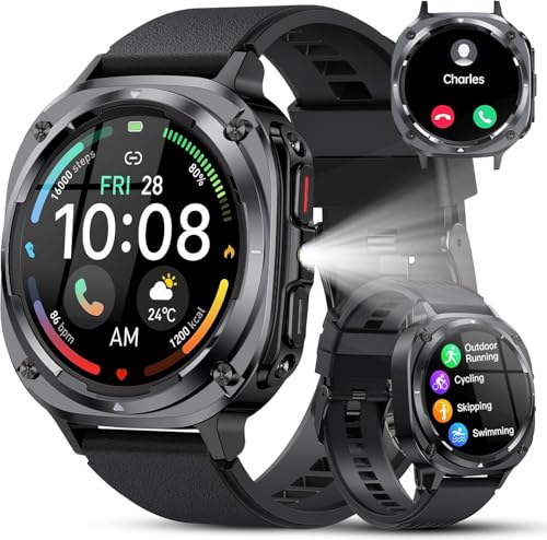 Military Smart Watches for Men(Answer/Make Calls), 1.39" HD Fitness Watch, 24/7 Heart Rate Sleep Monitor, Smart Watch for ...