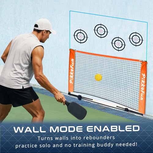 PIKKOFUN Mini Pickleball Net (5 FT Wide), Small Portable Dink Practice Net for Indoor & Outdoor, 60-Second Tool-Free Setu...