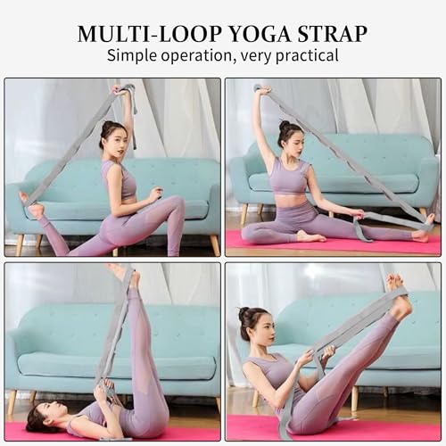 WEBSUKA Stretching Strap Yoga Strap, 10 Loops Non-Elastic Stretch Bands Helps Women and Men Improve Flexibility for Home W...