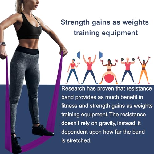A AZURELIFE Resistance Bands,Professional Long Non-Latex Elastic Stretch Bands,Exercise Bands for Physical Therapy, Yoga, ...