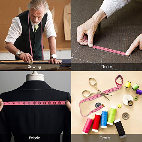 iBayam 2 Pack Tape Measure Measuring Tape for Body Fabric Sewing Tailor Cloth Knitting Vinyl Home Craft Measurements, 60-I...
