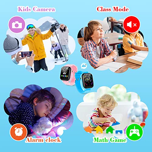DDIOYIUR Smart Watch for Kids, 4G Kids Phone Smartwatch with GPS Tracker, WiFi SMS, Call, Voice Video Chat, Bluetooth, Aud...