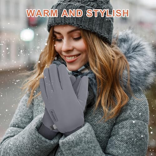 ihuan Winter Waterproof Gloves Cold Weather - Snow Ski Windproof for Men Women, Warm Touchscreen Thermal for Running Cycling