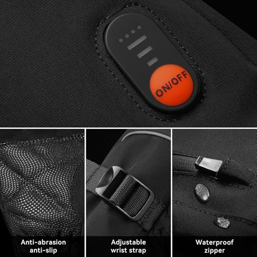 WASOTO Heated Gloves for Men Women 7.4V Battery 22.2WH Rechargeable Heated Ski Gloves Touchscreen Waterproof Electric Heat...