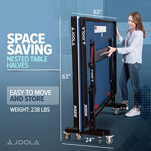 JOOLA Inside Professional MDF Indoor Ping Pong Table with Quick Clamp Table Tennis Net and Post Set - 10 Minute Easy Assem...
