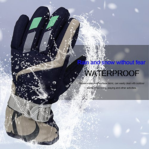 YR.Lover Children Ski Gloves Winter Warm Outdoor Riding Thickening Gloves(2-4Y)