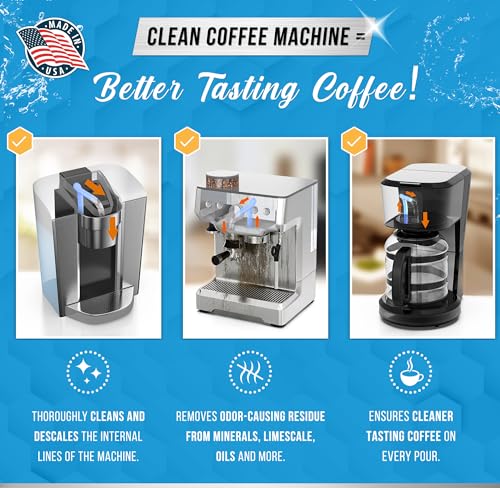 ACTIVE Coffee Machine Descaler Descaling Solution - 32oz (8 Uses) Compatible with Keurig,Nespresso,Breville,Delonghi, Jur...