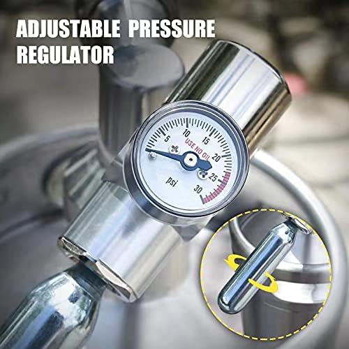 64OZ Mini Keg Growler, Pressurized Home Dispenser System with Self-Closing Design Faucet Keeps Carbonation and Fresh for Homebrew, Craft and Draft Beer