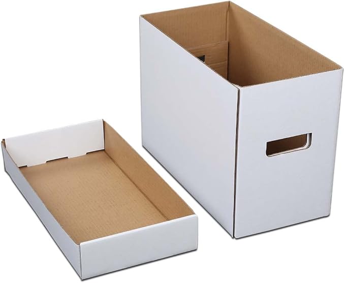 G-PLUS 3 Pack Comic Book Storage Box - Holds 150-175 Comics, Collapsible & Stackable Short Box, Moistureproof, Archival Cardboard