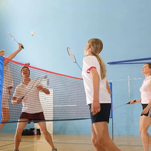 PGL 10x3FT Badminton Net - Foldable Extendable Poles for Multiple Sports Heights - Ideal for Tennis Pickleball -Portable a...