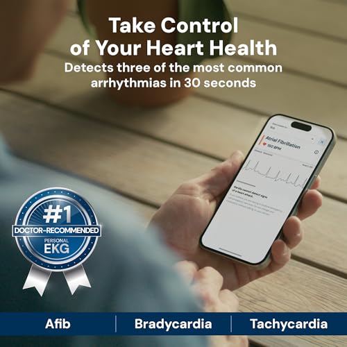 KardiaMobile 1-Lead EKG Monitor, Medical-Grade FDA-Cleared Personal Heart Monitor, Detects Normal, AFib & Arrhythmias, Unl...