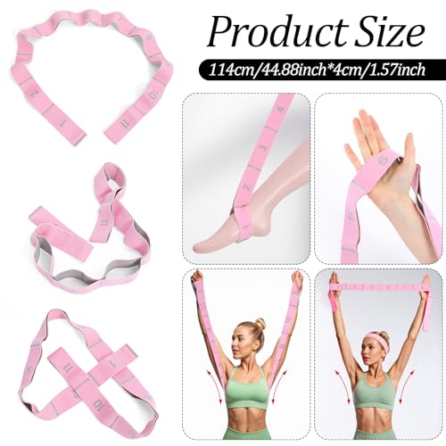Yoga Bands For Stretching Stretch Straps with Loops Elastic Stretching Strap With Loops Physical Pilates Stretch Band For ...