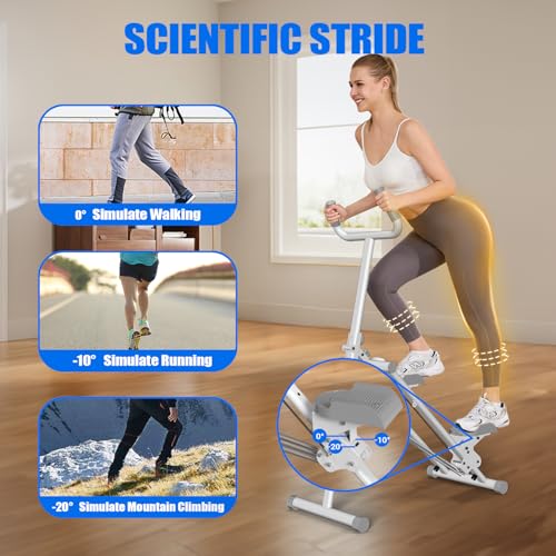 YYJO Steppers for Exercise at Home Stair Stepper with Handlebar and Resistance Foldable Stepper Climber Exercise Machine C...