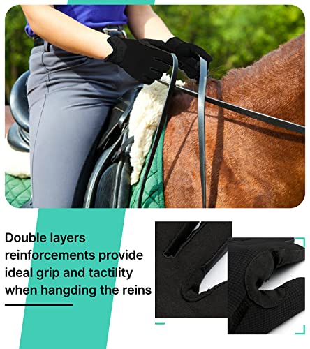 Thapower Women Horse Riding Gloves Winter Equestrian Horseback Gloves Lady Youth Girl Outdoor Star Pattern Mitts Perfect f...