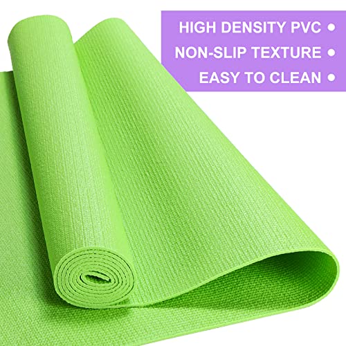 24 Pcs 3 mm Thick Yoga Mat Bulk, Exercise Workout Non Slip Fitness Pad for Women Kids Gym Home Yoga Pilates, Reliable Stur...