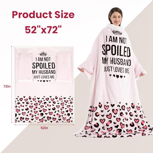 Wearable Heated Blanket for Women, Unique Christmas Birthday Gift for Wife, Electric Throw Blanket with Sleeves, Foot Pock...
