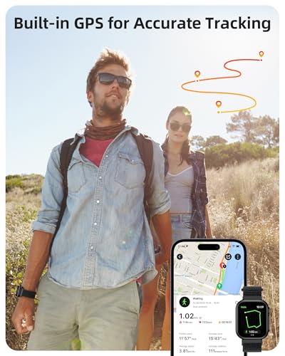 Parsonver Built-in GPS Smart Watch for Men Women with Bluetooth Calling, GPS Fitness Activity Tracker 100+ Sport Modes, He...