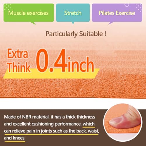 Primasole Thick Yoga Mat, 1/2-Inch Extra Thick NBR Mat with Enhanced Stability - Textured Design, Lightweight Mat with Car...