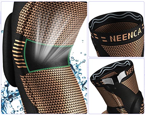 NEENCA Copper Knee Brace for Knee Pain, Knee Support with Patella Pad & Side Stabilizers, Compression Knee Sleeve for Spor...