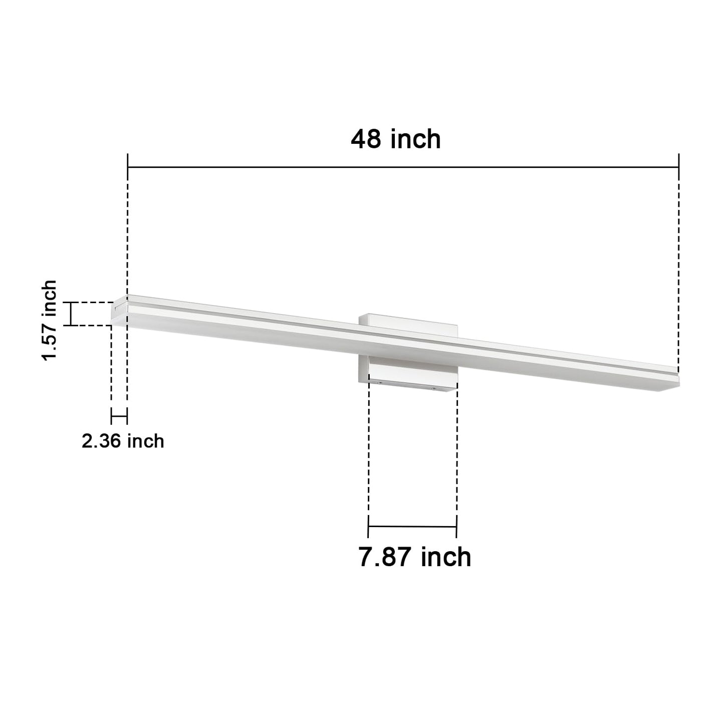 Sinerise 48-Inch Led Modern Bathroom Vanity Light Bar  Chrome Modern Acrylic Bathroom Wall Lighting Fixtures Over Mirror (Cool White 6000K)