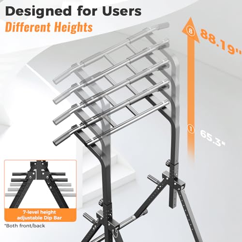 ZENOVA Pull Up Bar Dip Station Multi-Function Strength Training Equipment for Men Women Muscle Building 330/400 LBS Weight...