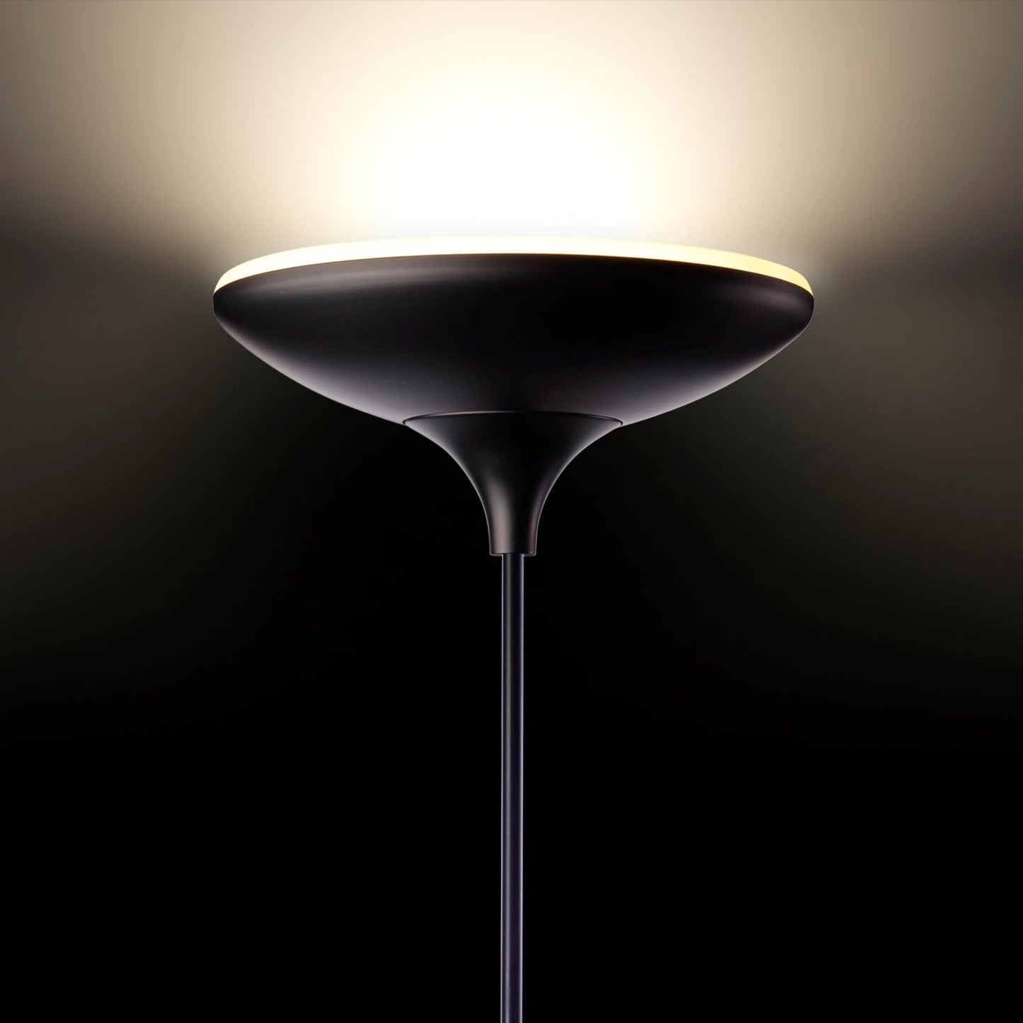Globe Electric Led Torchiere Floor Lamp, 43W, 3010 Lumens, Energy Star, Dimmable, Matte Black, 70.9 - Model 12784