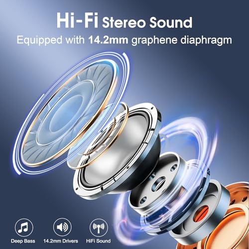 Wireless Earbuds 75hrs Bluetooth 5.4 Headphone Sport, 2026 Bluetooth Earbuds Stereo Deep Bass Over Ear Bud with Earhooks, ...