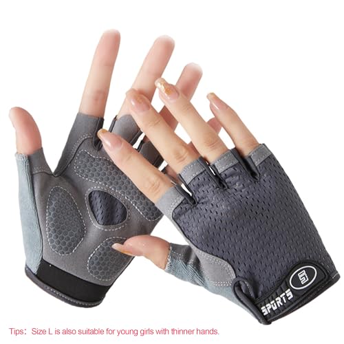 Kids Fingerless Cycling Gloves Non-Slip Bike Gloves for Youth Girls Boys 3-14T, Breathable Gloves for Skating Scooter