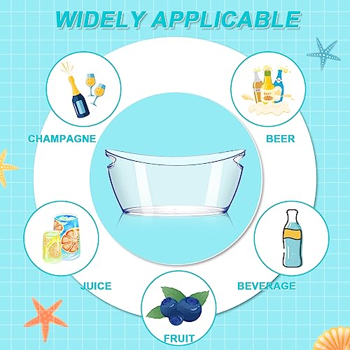 Ice Bucket for Parties 5.5 Liter Large Clear Champagne Beer Tub Mimosa Bar Supplies Kit Acrylic Plastic Wine Beverage Buck...