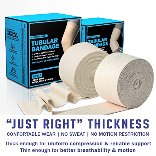 EVERLIT Elasticated Tubular Support Bandage | Stockinette Tubing for Large Arm, Knees, Legs | Light to Moderate Compressio...