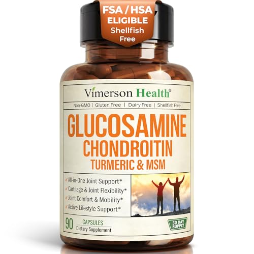 Glucosamine Chondroitin MSM – Joint Support Supplement for Women and Men with Glucosamine Sulfate 1500 mg, Chondroitin and...