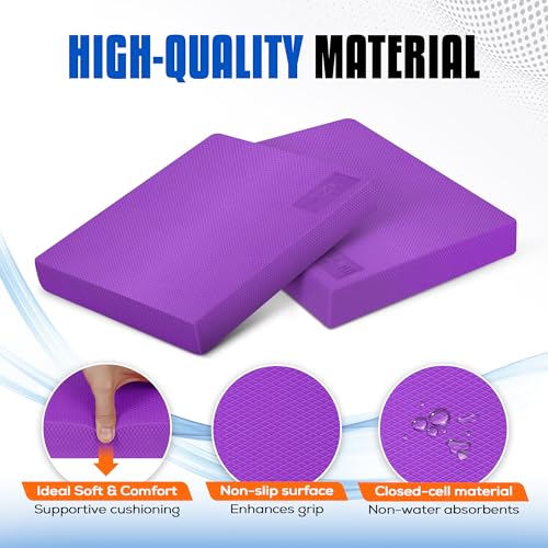 Yes4All Balance Pad, Nonslip TPE Foam Balance Pad with Upgraded Sizes - L, XL, XXL Balance Mat for Fitness, Yoga & Stabili...
